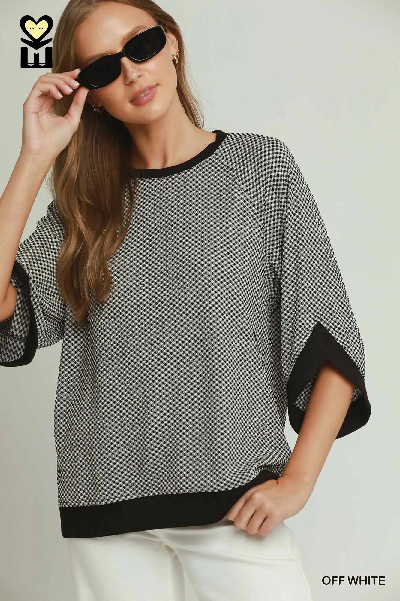 Textured Raglan Sleeve Top