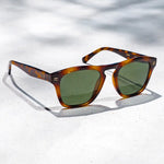 Dash - Unisex Polarized Square Sunglasses: Whiskey Brown Tortoise / Smoke Green Lens