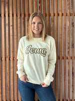 Double Layer Vintage Iowa Sweatshirt - Cream