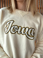 Double Layer Vintage Iowa Sweatshirt - Cream