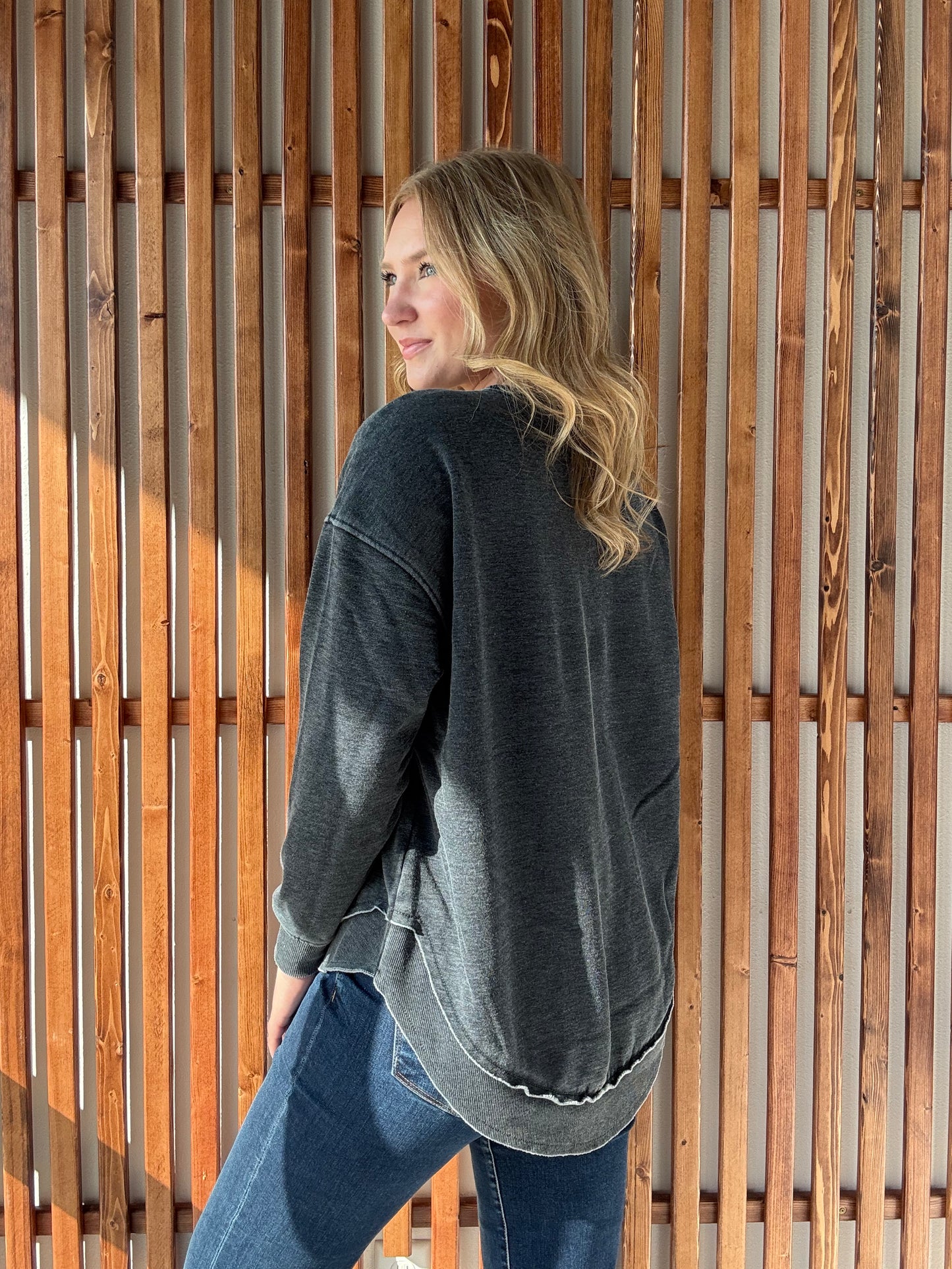 Double Layer Vintage Iowa Sweatshirt Rounded Hem