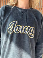 Double Layer Vintage Iowa Sweatshirt Rounded Hem