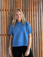 Sky Blue Drop Shoulder Sweater