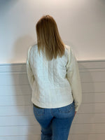 Ivory Quilted Front Zip Up