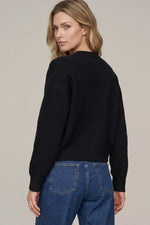 Classy Button Sweater: Black