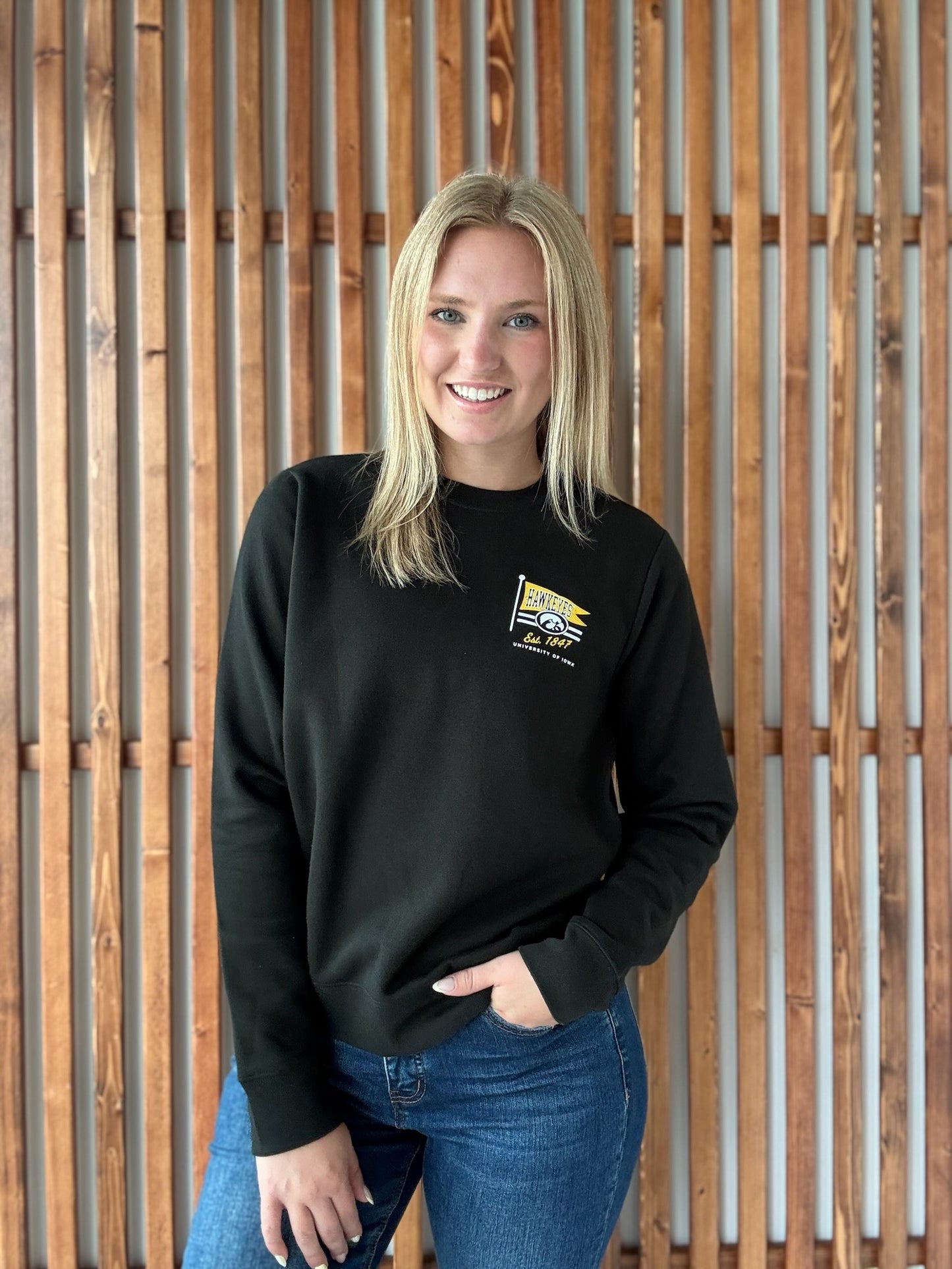1847 Hawkeye Flag Crewneck