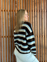Baby Blue & Chocolate Stripe Sweater
