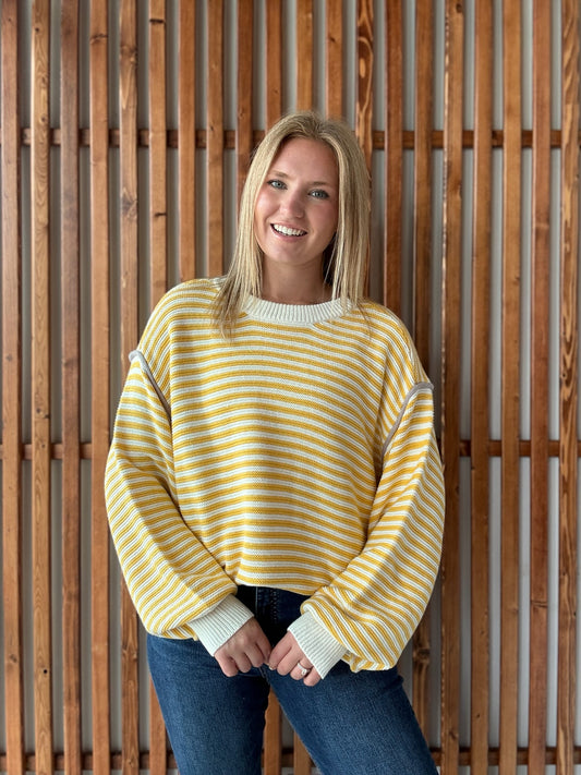 Stripe Pullover Oversized Sweater