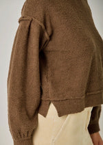 Soft Boatneck Sweater: Brown