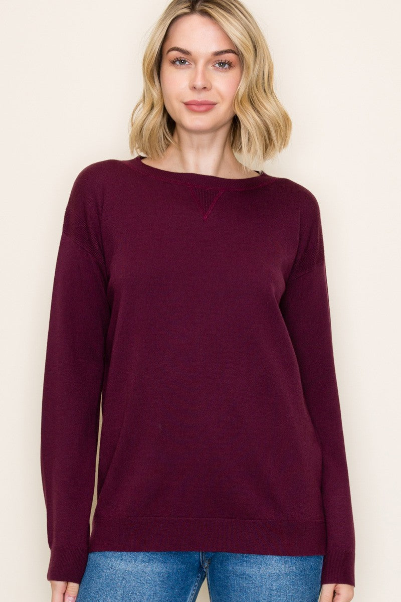 Everyday Pullover Sweater - Dark Plum