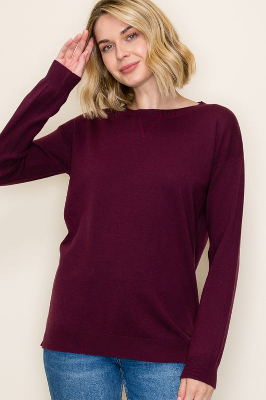 Everyday Pullover Sweater - Dark Plum