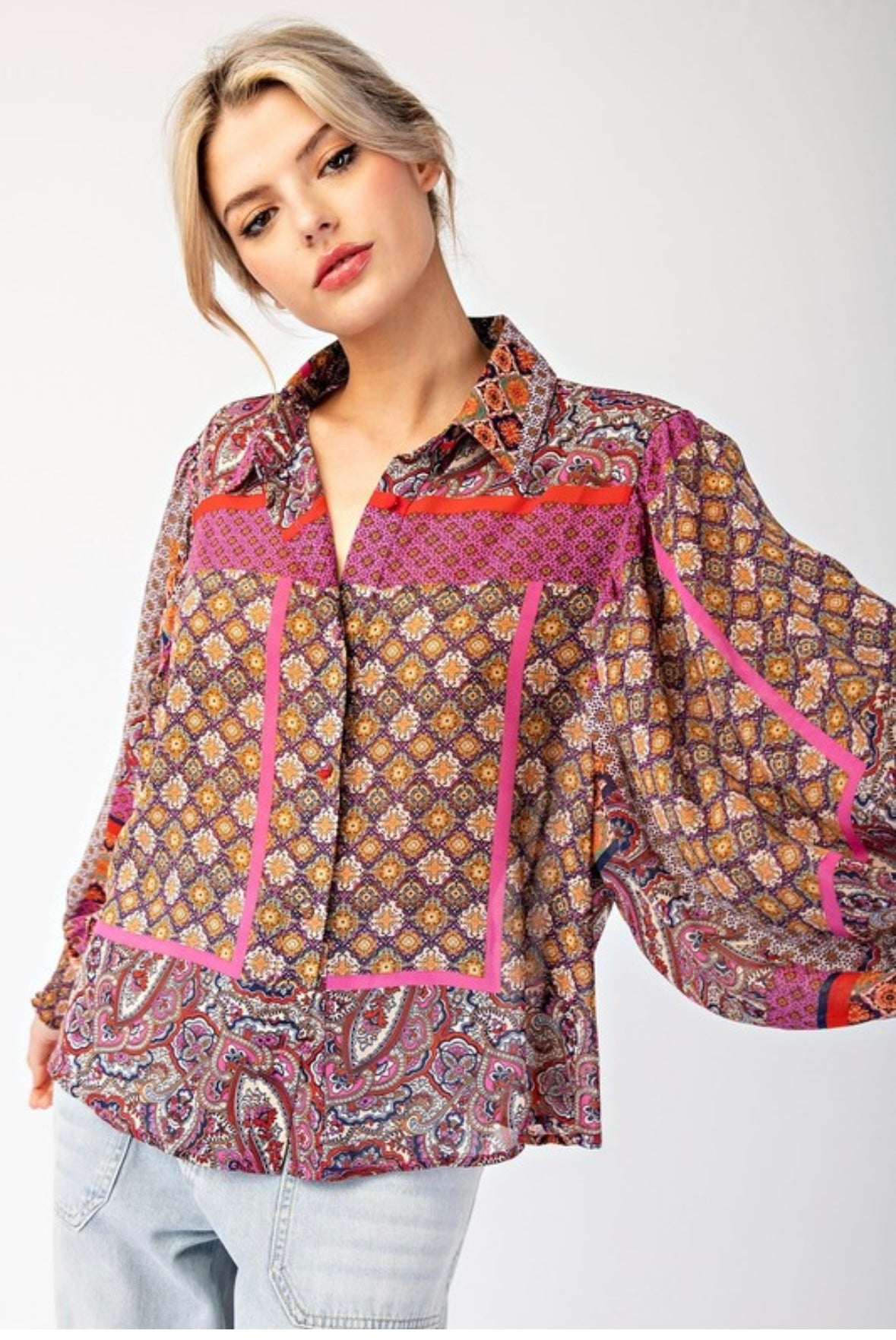 Boho Collared Blouse