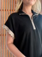 Scallop Striped Sweater Top