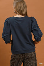 Casual Comfort Top: Navy