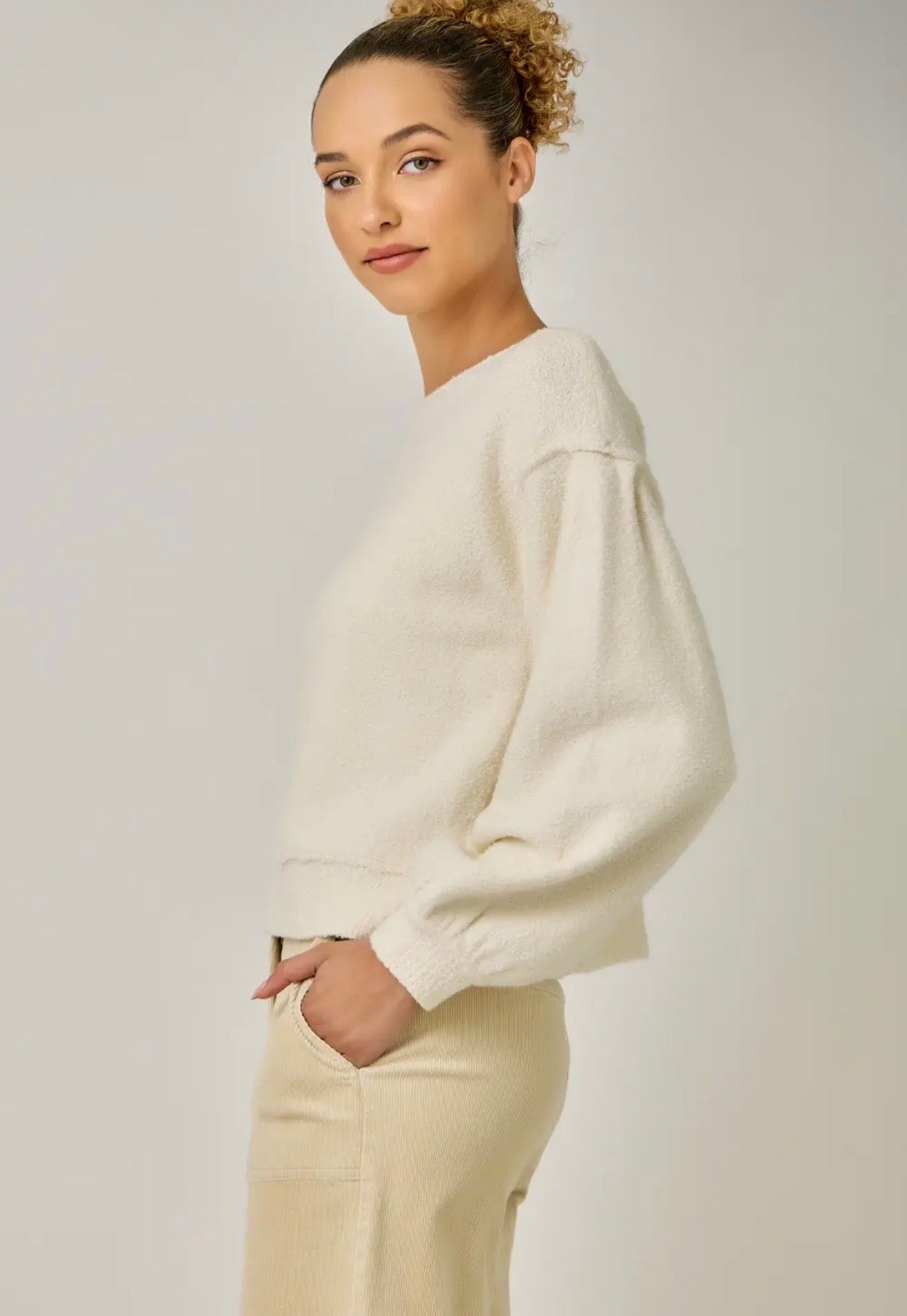 Soft Boatneck Sweater: Ivory
