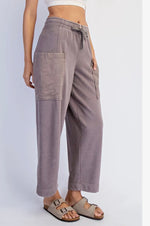 Terry Contrast Pocket Pant: Mocha