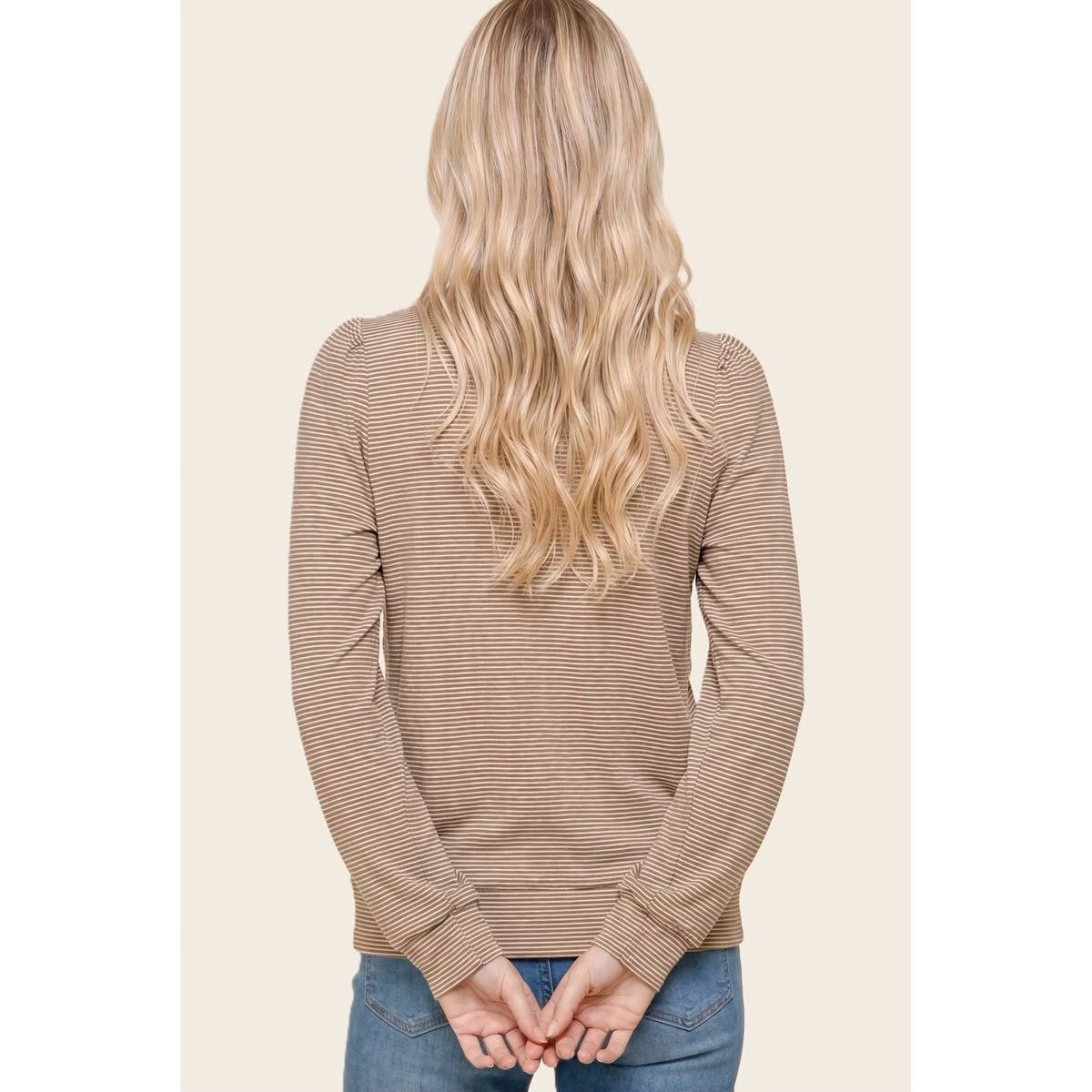 Micro Brushed Puff Sleeve Top