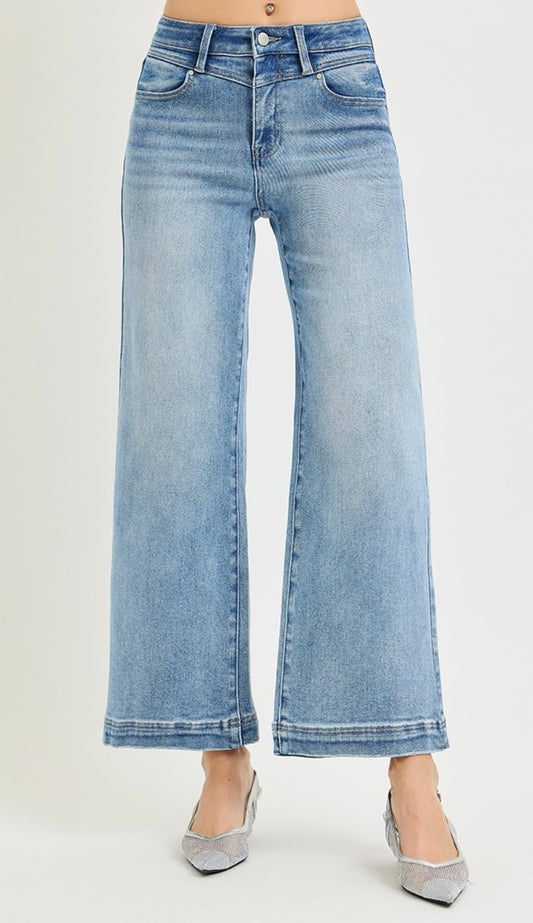 Audra Wide HR Crop Yoke Jeans