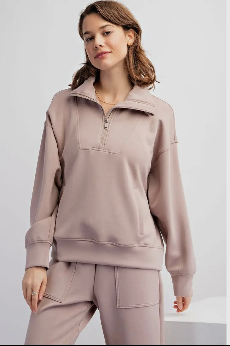 3/4 Zip Modal Pullover