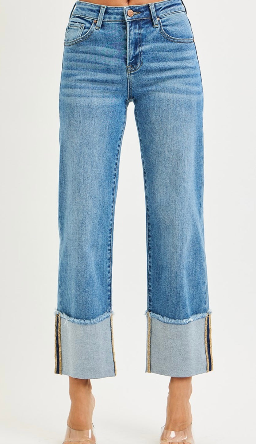 Brenda MR Crop Wide Cuffed Jean