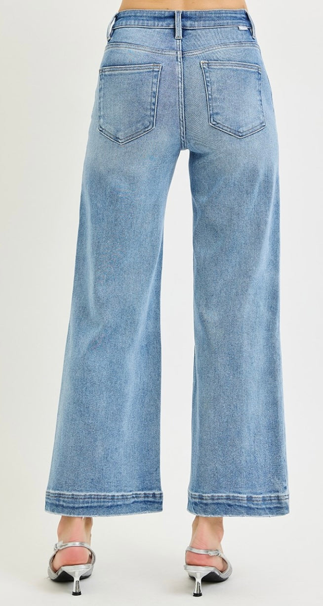Audra Wide HR Crop Yoke Jeans