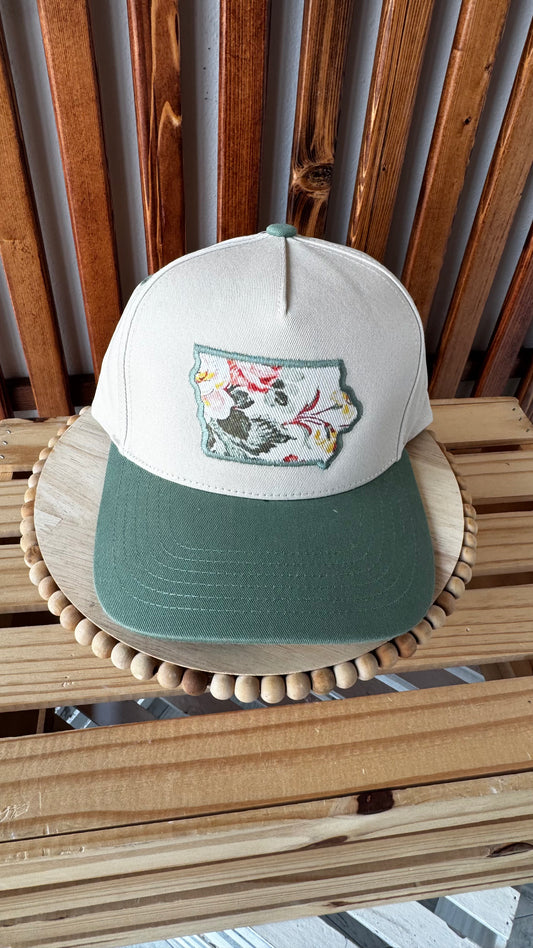 Iowa Floral Hat: Sage Bill