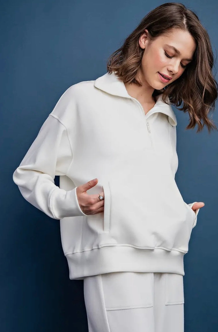 3/4 Zip Modal Pullover