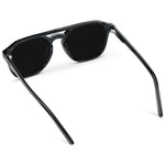 Hunter - Polarized Rectangular Sunglasses: Black / Triple Black Lens