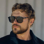 Hunter - Polarized Rectangular Sunglasses: Black / Triple Black Lens