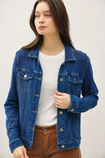 Garment-Dye Cotton Fleece Trucker Jacket - Denim