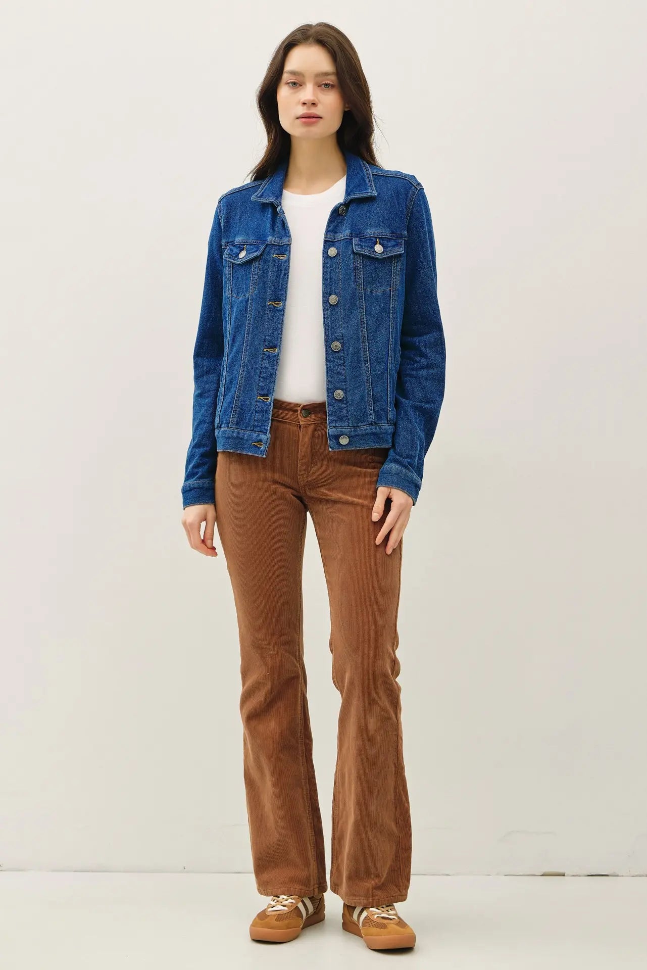 Garment-Dye Cotton Fleece Trucker Jacket - Denim