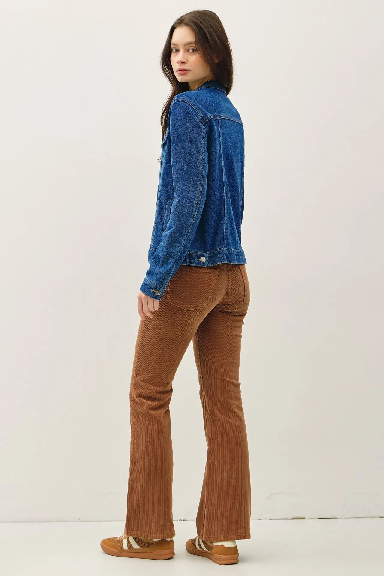 Garment-Dye Cotton Fleece Trucker Jacket - Denim