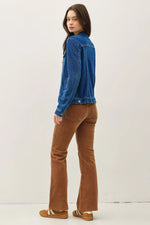 Garment-Dye Cotton Fleece Trucker Jacket - Denim