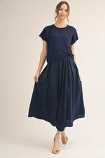 Navy Midi Dress & Sweater