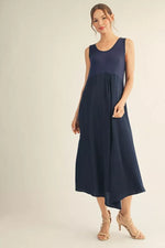 Navy Midi Dress & Sweater