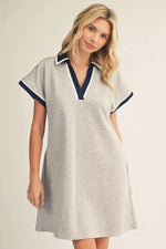 Gray and Navy Mix Dress