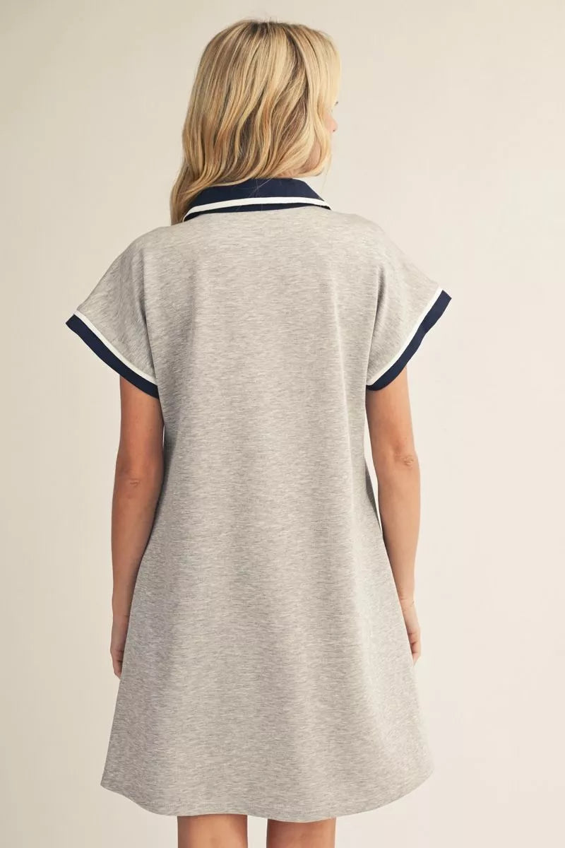 Gray and Navy Mix Dress