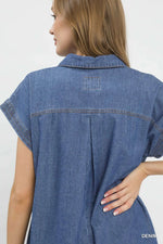 Denim Collared Midi Dress
