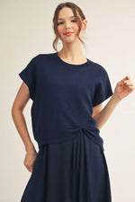 Navy Midi Dress & Sweater