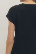 Cap Sleeve Knotted Waist Dress
