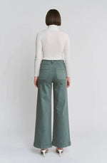 Lauren Wide Leg Mica Jean- Cilantro