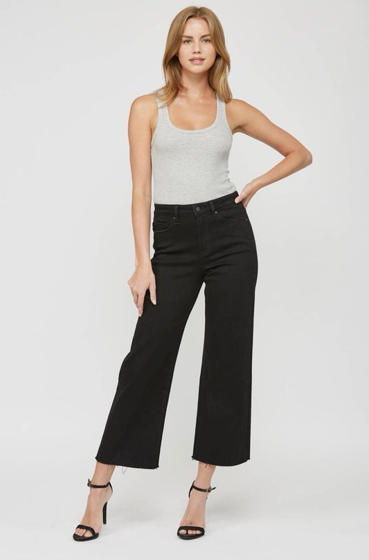 Ryan Wide Leg Crop Jean- Black