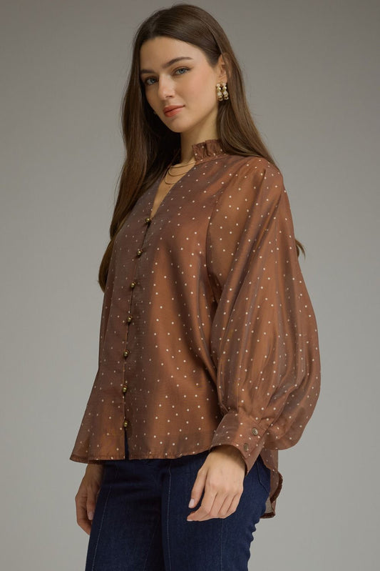 Bronzed Polka Dot Top