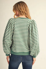 Hunter Green Stripe Sweatshirt