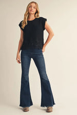 Lace Hem Detail: Black Sweater