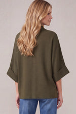 Mock Neck Sweater: Olive