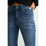 Tara-HR Straight Ankle Jean: Dark Tealish
