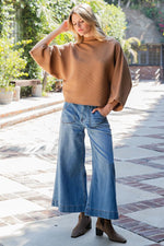 Mock Neck Ribbed Sweater