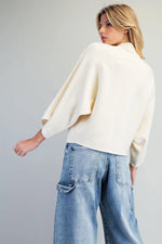 Mock Neck Ribbed Sweater