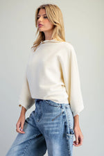 Mock Neck Ribbed Sweater